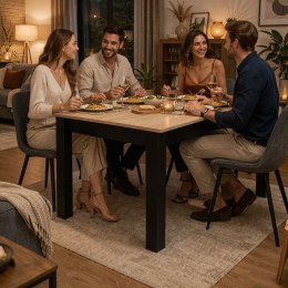 Stół prostokątny do kuchni jadalni dla 4 osób 120x80 cm dąb sonoma ModernHome