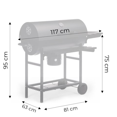 Grill węglowy ogrodowy z pokrywą termometr popielnik składane półki MultiGarden