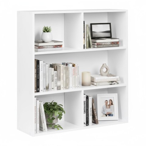 Nowoczesny regał stojący do salonu i sypialni 3 poziomy biały ModernHome