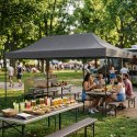 Pawilon ogrodowy eventowy automatyczny samorozkładalny namiot 3x6 m szary MultiGarden