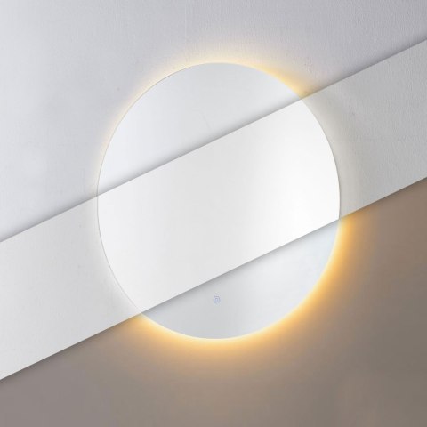 Lustro łazienkowe LED okrągłe ścienne 60 cm 3 barwy włącznik dotykowy ModernHome
