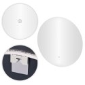 Lustro łazienkowe LED okrągłe ścienne 60 cm 3 barwy włącznik dotykowy ModernHome