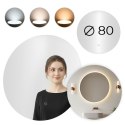 Lustro łazienkowe LED okrągłe ścienne 80 cm 3 barwy włącznik dotykowy ModernHome