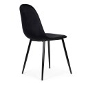 Komplet 4 krzeseł welurowych krzesło do jadalni i salonu czarne ModernHome