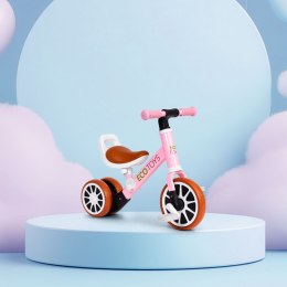 Rowerek trójkołowy biegowy z pedałami 2w1 różowy ECOTOYS