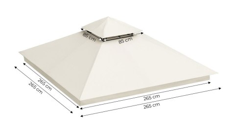 Dach do pawilonu ogrodowego 3x3 m wodoodporne poszycie otwór wentylacyjny beżowy MultiGarden