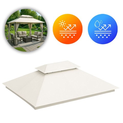 Dach do pawilonu ogrodowego 3x4 m wodoodporne poszycie otwór wentylacyjny beżowy MultiGarden