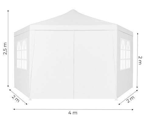 Namiot pawilon ogrodowy handlowy 2x2x2 m z oknami biały MultiGarden