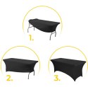 Obrus uniwersalny pokrowiec na stół cateringowy 240 cm 8FT czarny elastyczny MultiGarden