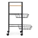 Regał mobilny szafka z 2 koszami i półką organizer na kółkach ModernHome