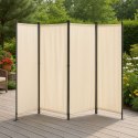 Składany parawan ogrodowy pokojowy 4-panelowy 167x216 cm beżowy MultiGarden
