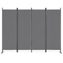 Składany parawan ogrodowy pokojowy 4-panelowy 167x216 cm szary MultiGarden