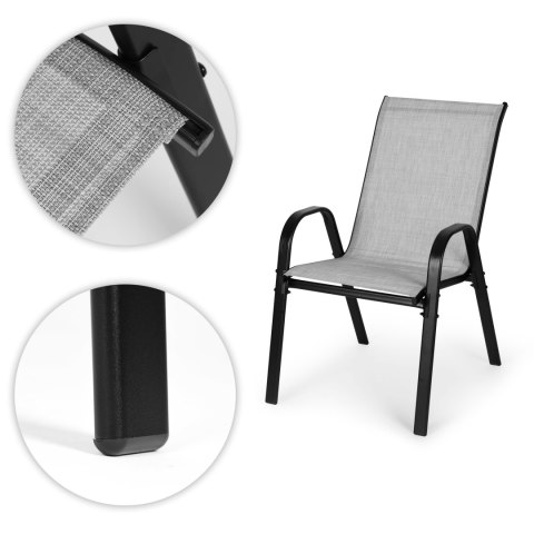 Zestaw komplet 2 krzeseł ogrodowych na taras balkon jasny szary MultiGarden