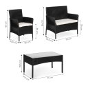 Zestaw mebli ogrodowych stół ławka fotele czarny MultiGarden