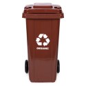 Zestaw 2 koszy na śmieci pojemniki 2x120L czarny brązowy odpady zmieszane BIO gumowe koła